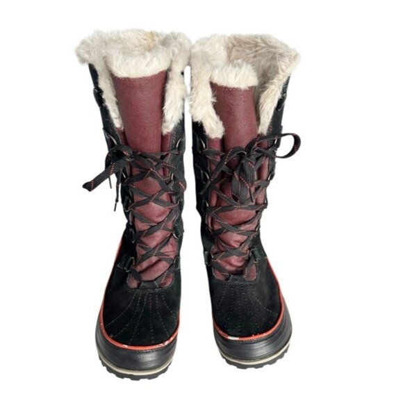 Sorel Womens Sz 11 TIVOLI High II Madder Brown Faux Fur Lined Lace Up Snow Boots - Picture 2 of 13